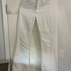 White flare jeans